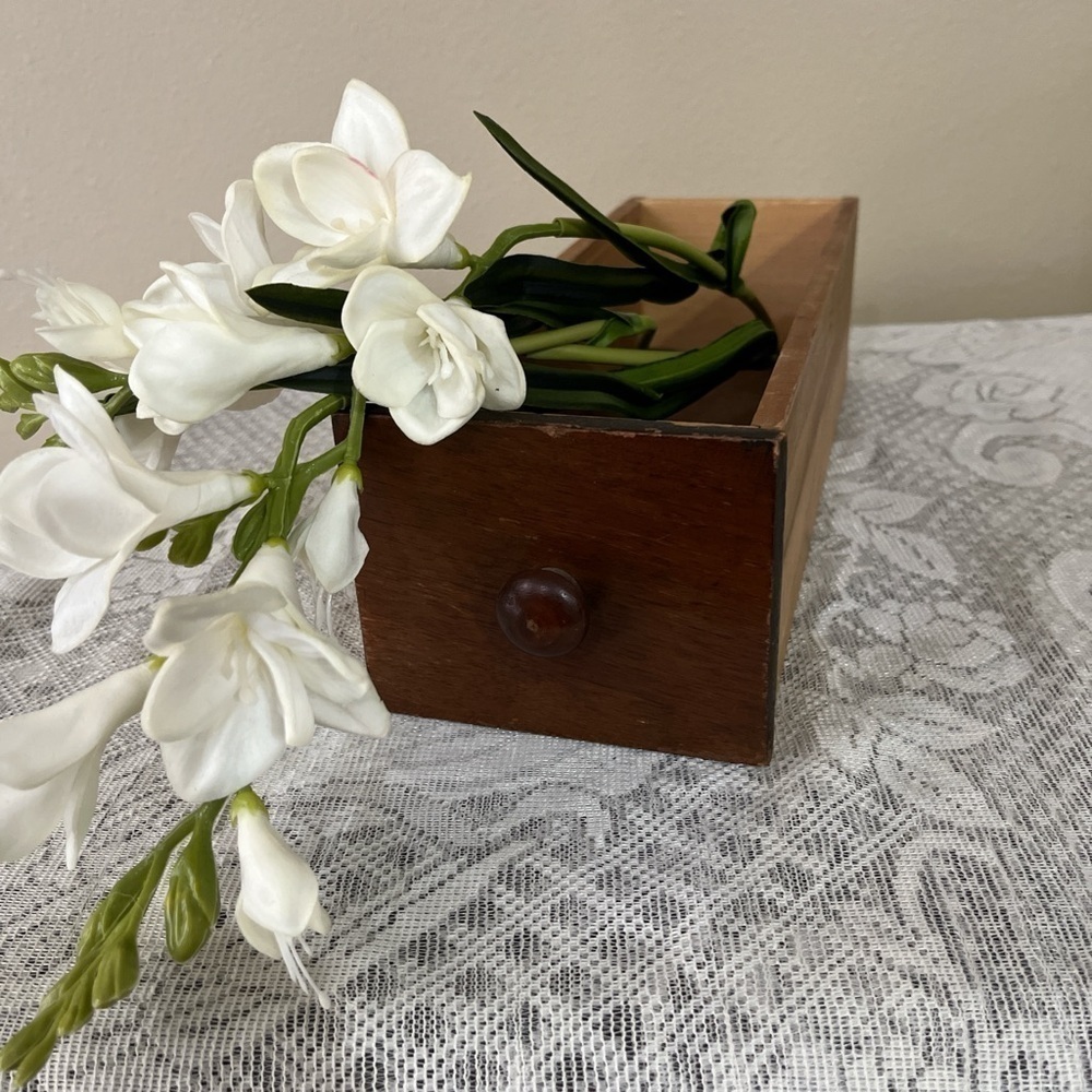 Vintage Sewing Drawer Decorative Wood Home Decor Storage!